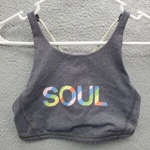 Lululemon Free To Be Bra Size 4 Gray Soul Strapy Workout